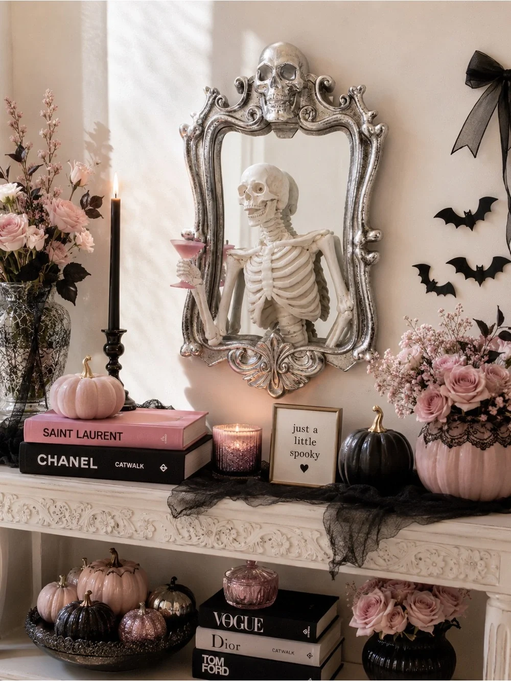 Martha Stewart Animated Skeleton Mirror with Sound Halloween Wall Décor Rare HTF